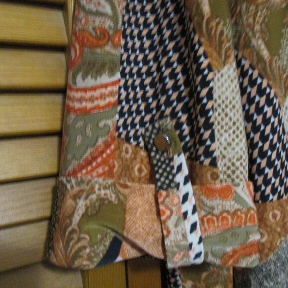 Ava & Grace top Boho Patchwork V neck flowy stretchy fall colors size 2x - Picture 6 of 8